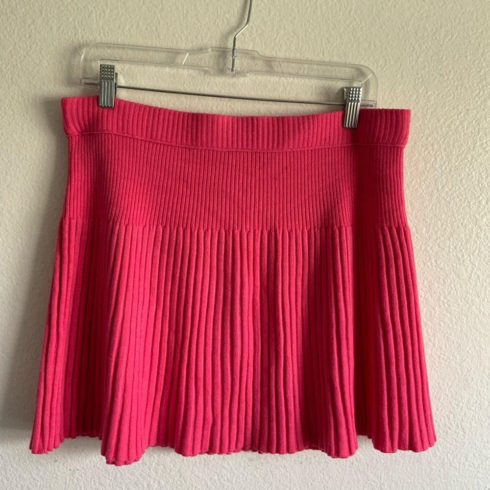 Aerie Take Charge Wool Sweater Mini Skirt L Women's Pink Punch NWT - Picture 6 of 8